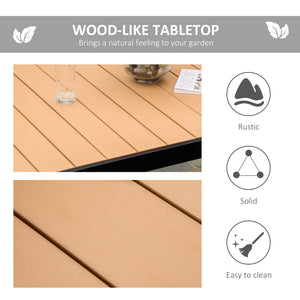 Aluminum outdoor dining table for 6 people