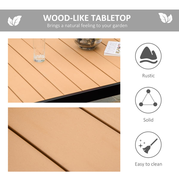Aluminum outdoor dining table for 6 people