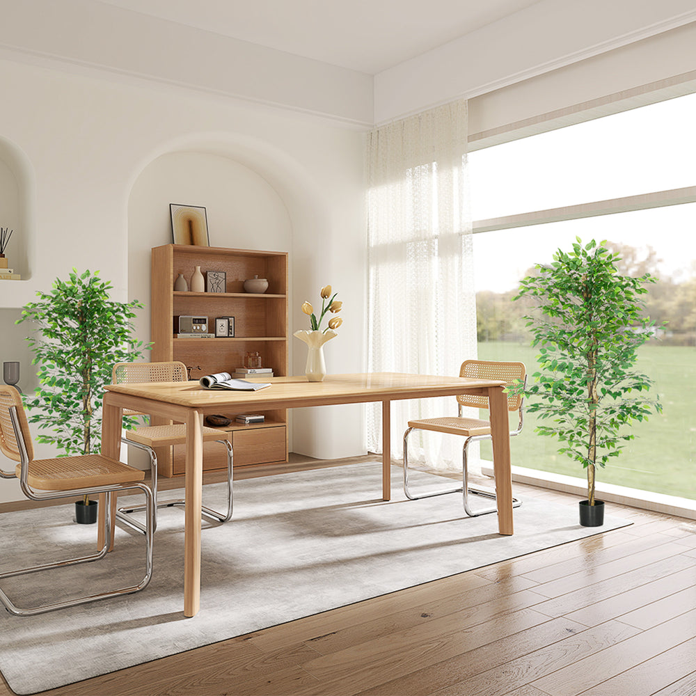 Set of 2 artificial ficus trees, 1.80 m tall, indoor plants with pot, for indoor decoration