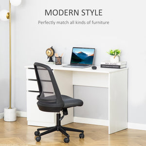Modern Computer Desk with Storage Drawer and Cabinet, White