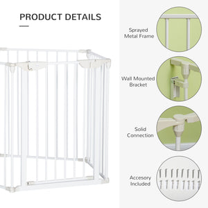 Foldable dog playpen with door, white