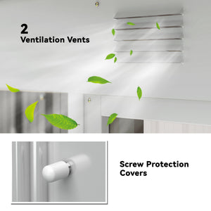 Metal garden shed with lockable sliding doors and ventilation