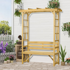 Garden arch with 2-seater bench