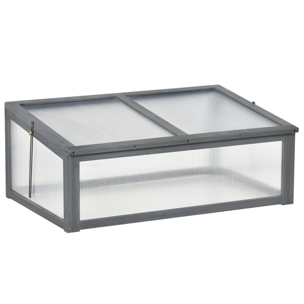 Cold wooden chassis with hinged and tilting lid, grey