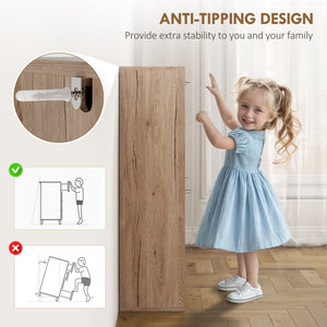 Shoe cabinet with 4 drop-down drawers for 12 pairs of shoes, oak color.