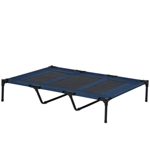 Elevated cot with carry bag, dark blue