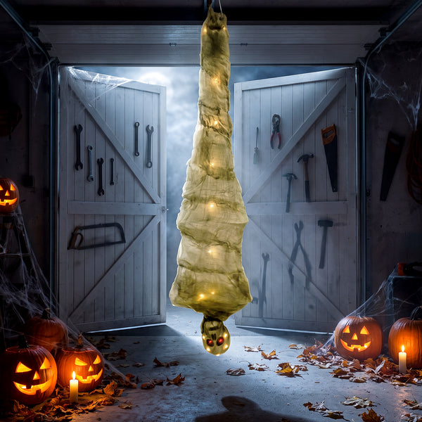 6 ft. Animated Hanging Halloween Mummy with 24 LED Lights, Sounds, and Motion