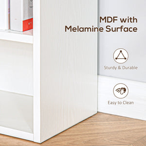 Modern 6-tier tall bookcase, white