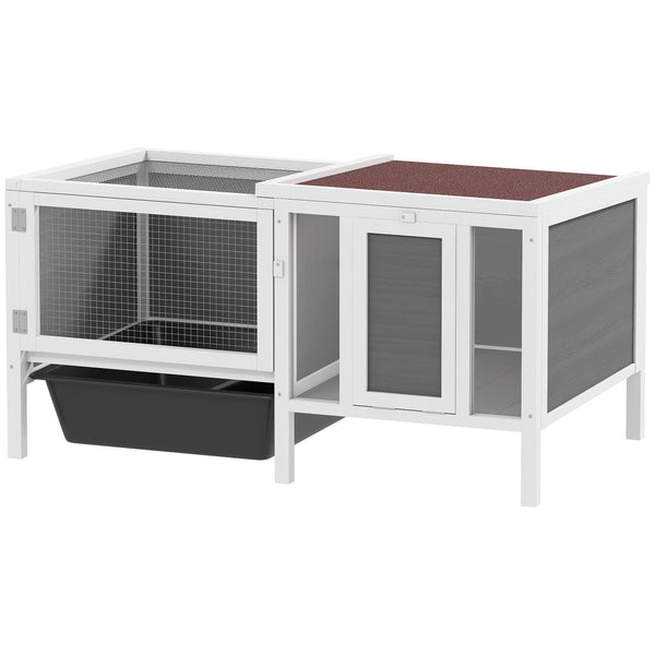 Hutch with run, opening roof, removable drawer and ramp