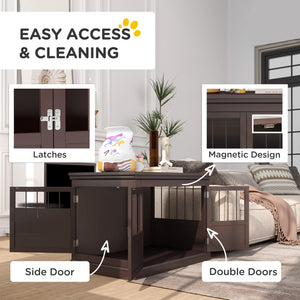 31-inch cage cabinet with three doors, coffee color