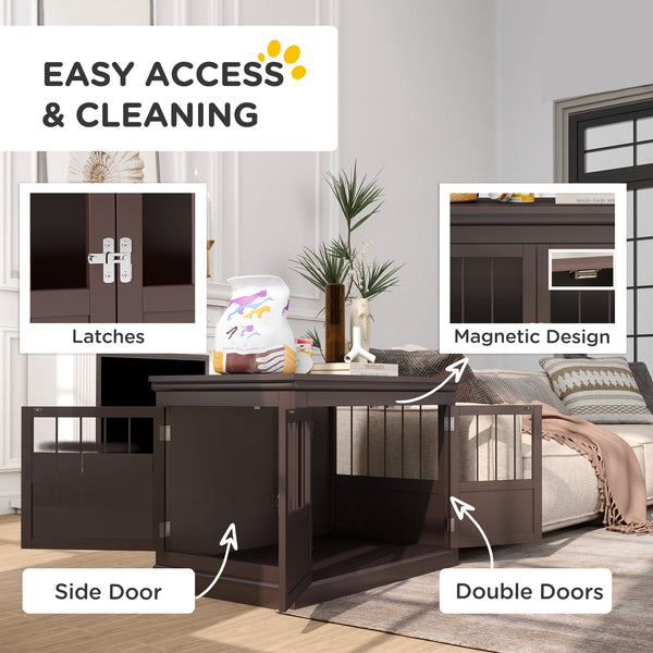 31-inch cage cabinet with three doors, coffee color