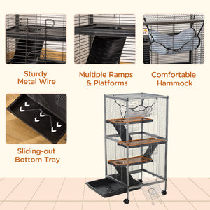 4-Tier Rolling Cage for Rodents