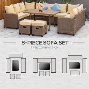 6-piece furniture set in woven resin