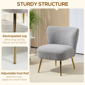 Living room armchair with soft padding and gold legs, anthracite gray