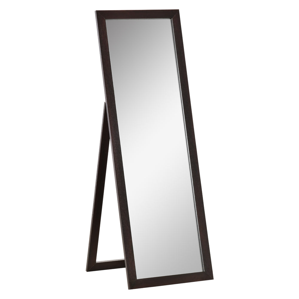 Brown framed mirror on stand