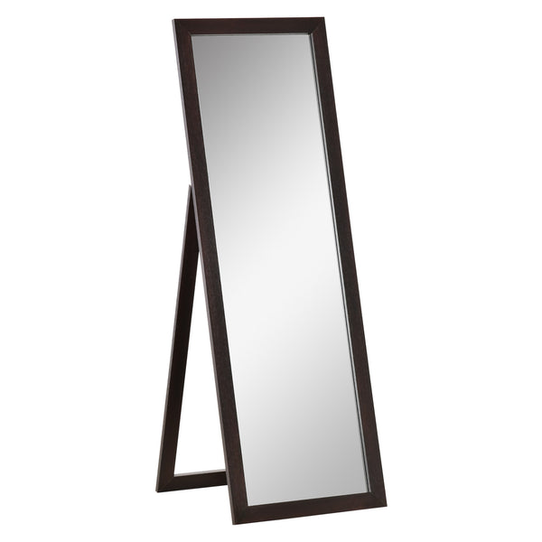 Brown framed mirror on stand