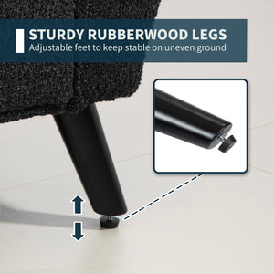 Upholstered storage bench with armrests, black