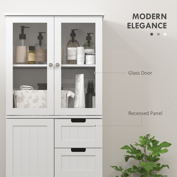 67-inch tall bathroom cabinet, white