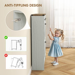 Country style shoe cabinet, with 2 drop-down drawers, 1 drawer, white