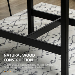 Country-style drop-leaf kitchen table for small spaces, folding, black