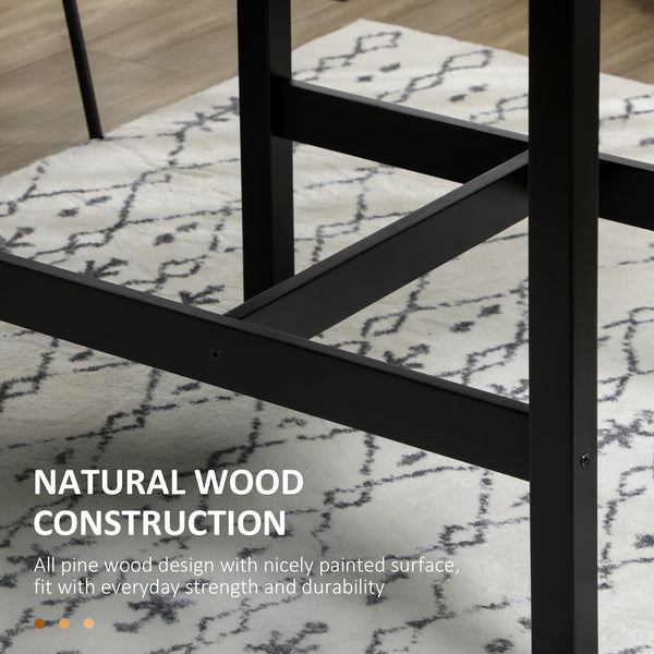 Country-style drop-leaf kitchen table for small spaces, folding, black