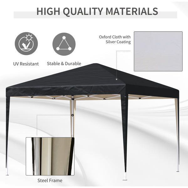 10 x 10 folding tent with carry bag, black