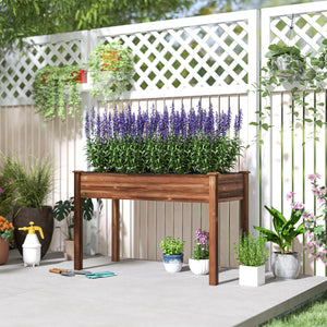 Raised wooden planter with legs