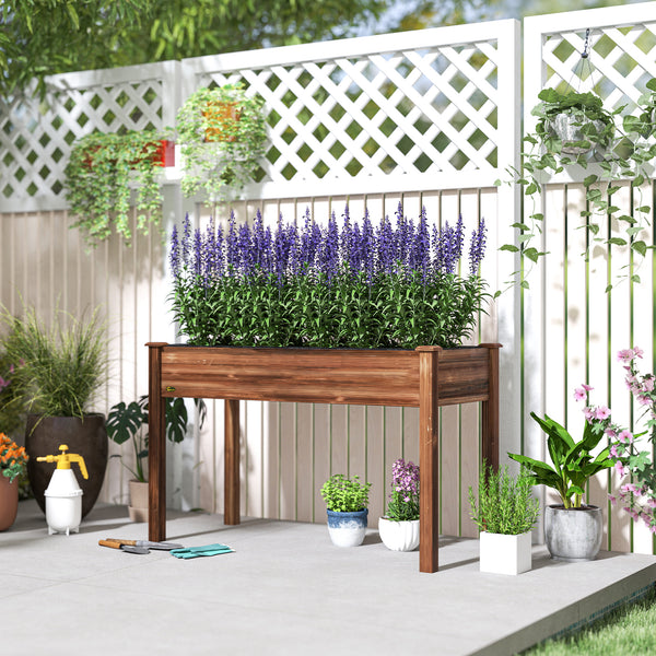 Raised wooden planter with legs