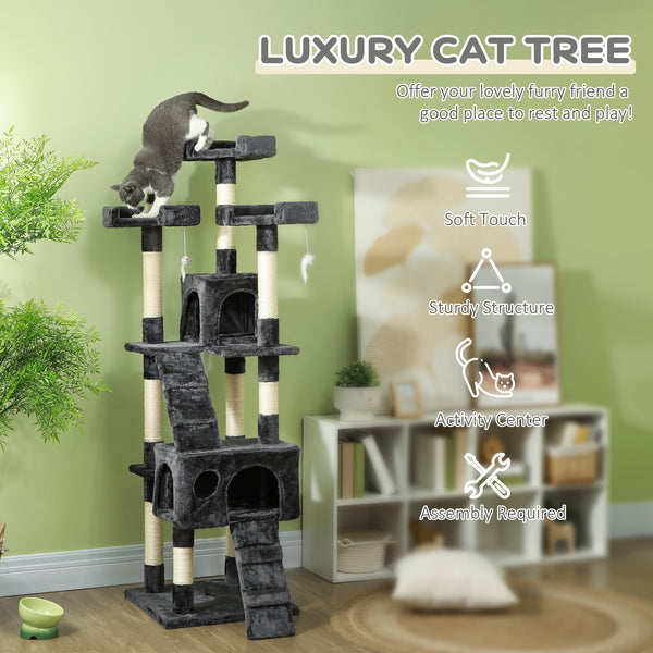 172cm Multi-Level Cat Tree, Dark Grey