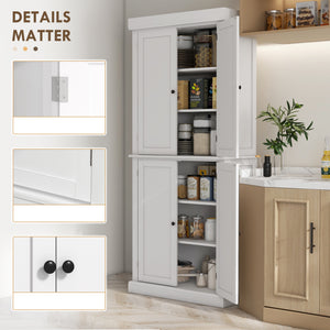 Kitchen cabinet with 4 doors, white