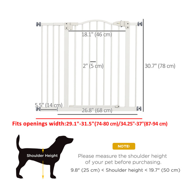 Extra Tall White Dog Gate with Door