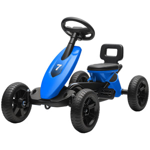 Pedal go-kart with silent EVA wheels, blue