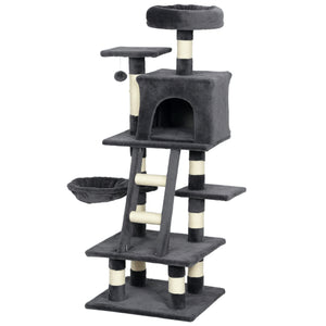 Large 132cm Cat Tree for Indoor Cats, Dark Grey