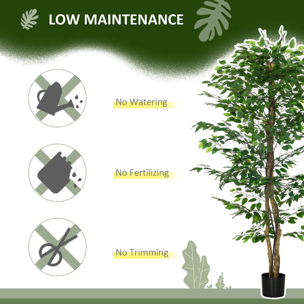 Artificial Ficus, 1.80 m tall, artificial indoor plant with pot, for interior decoration