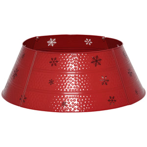 66cm Metal Christmas Tree Necklace with Red Snowflake Engraving