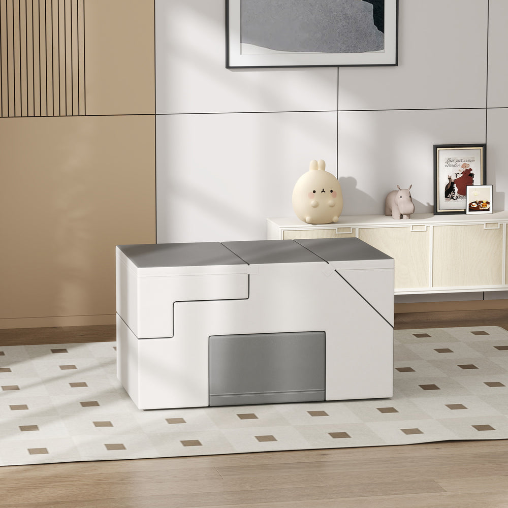 2-Piece Foam Play Set for Kids, Light Grey