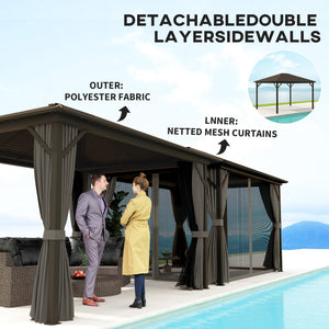 Luxury Aluminum Hardtop Gazebo with Metal Roof and Garden Sun Shelter