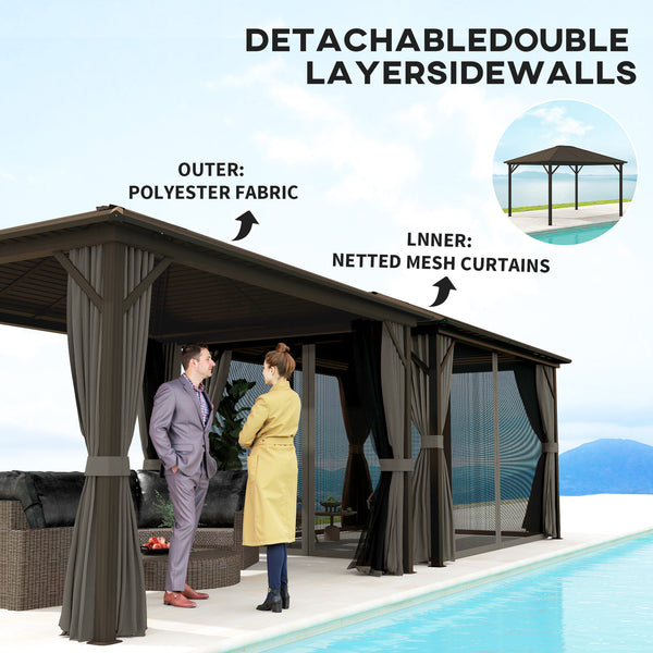 Luxury Aluminum Hardtop Gazebo with Metal Roof and Garden Sun Shelter