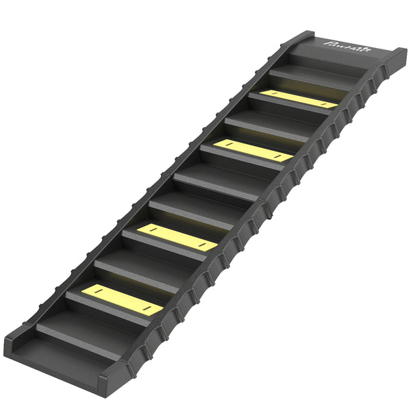 Foldable Dog Car Ramp, Dog Ramp with Anti-Slip Steps, Pet Stairs for Senior Pets to Access Cars and High Beds, Black