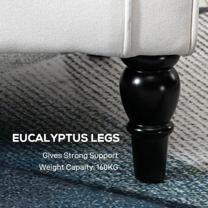 Button-upholstered accent chair, white