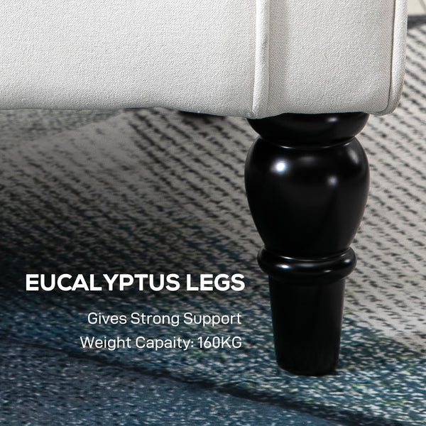 Button-upholstered accent chair, white