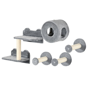 Wall-mounted cat shelf, grey