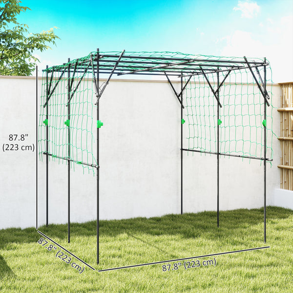 Garden arch with support net, black