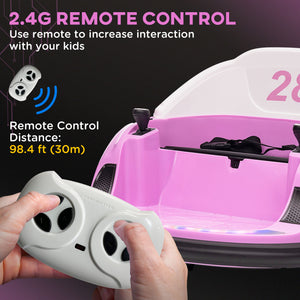 12V Bumper Car with Remote Control, Pink