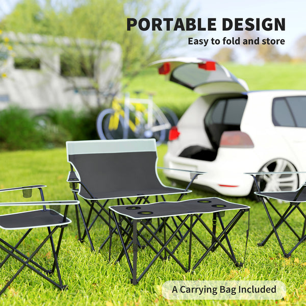 4-piece folding camping set with cup holders