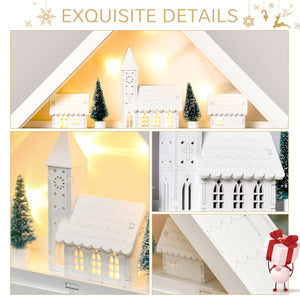 24-day white Christmas Advent calendar with lights