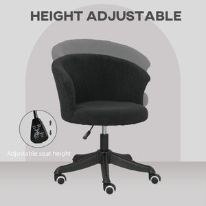 Soft, armless office chair with adjustable height, black