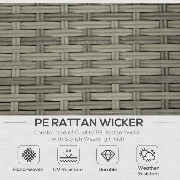 Modern 3 Piece Rattan Sofa Set with Coffee Table, Cushions and Pillows