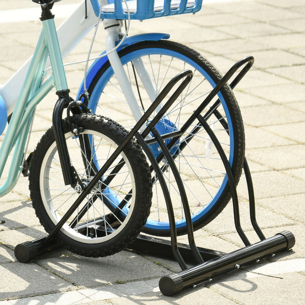 Soozier 2 Bike Rack Bicycle Floor Stand Bike Parking Garage Parking Organizer Indoor Bike Storage Holder, Indoor and Outdoor Storage