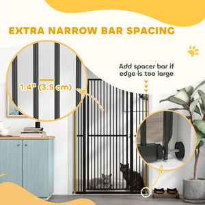 Extra-tall pet gate, black